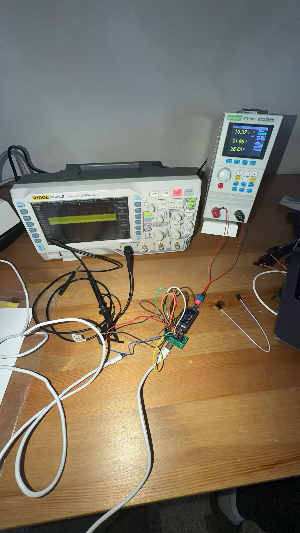 Old setup with oscilloscope
